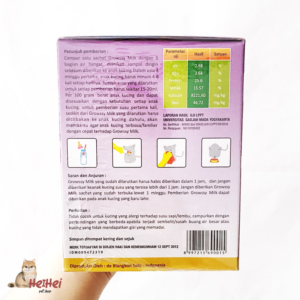 Susu Kucing Murah - Growssy - Susu Anak Kucing Kitten - Kitten Milk Per Box (10+1 Bungkus)