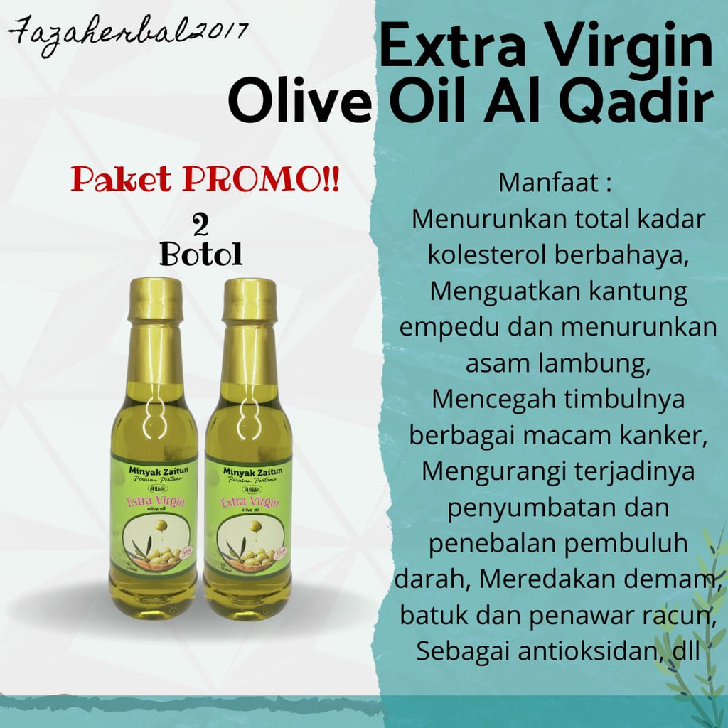 HARGA PROMO 2 Minyak Zaitun 250 ml Extra Virgin Olive Oil Al Qadir