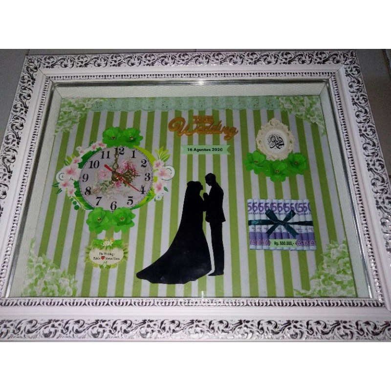 mahar Pernikahan, seserahan, mahar siluet pengantin, mahar jam