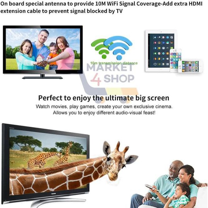 jmov anycast m4 plus wireless display dongle wifi hdmi - original 100 % - hitam qora