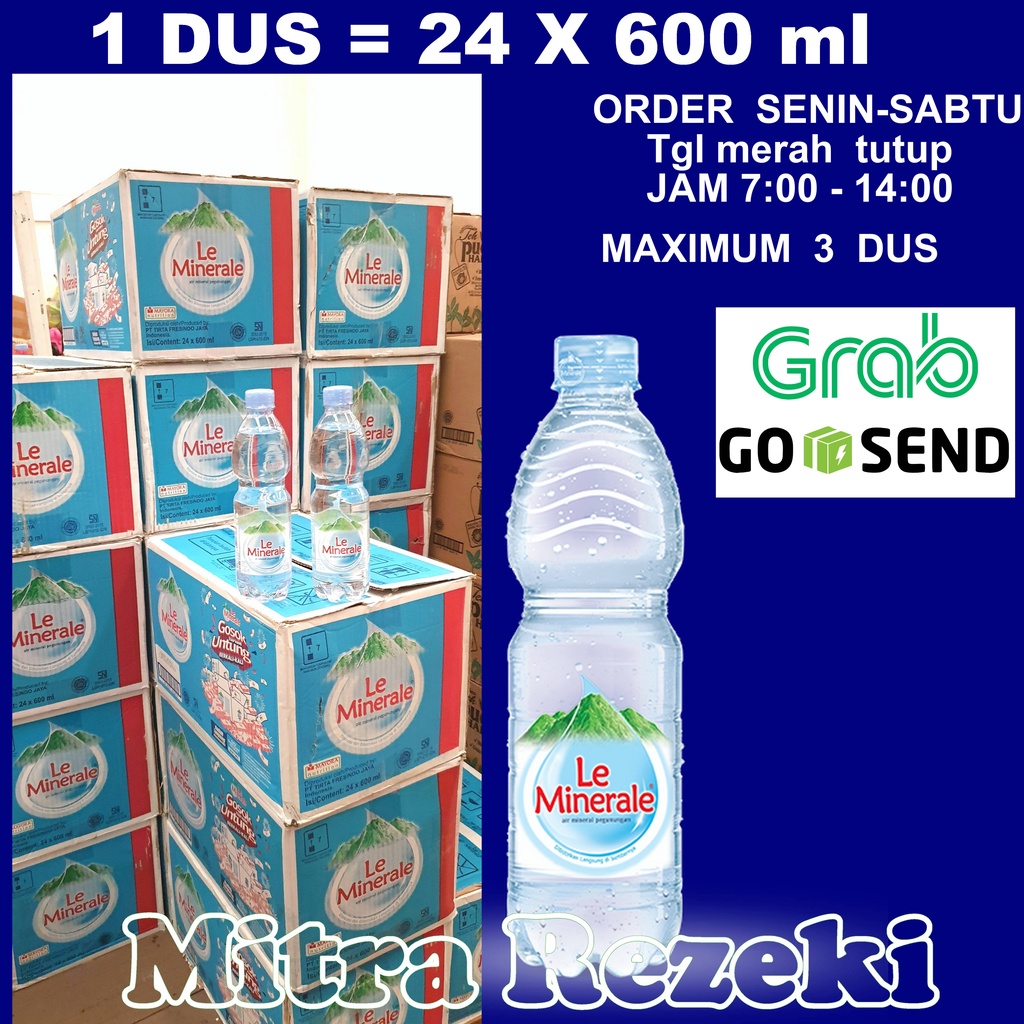 

Ay00! Le Minerale Air Mineral Dus Botol Tanggung 600ml x 24 Pcs LeMineral Air Minum Kemasan