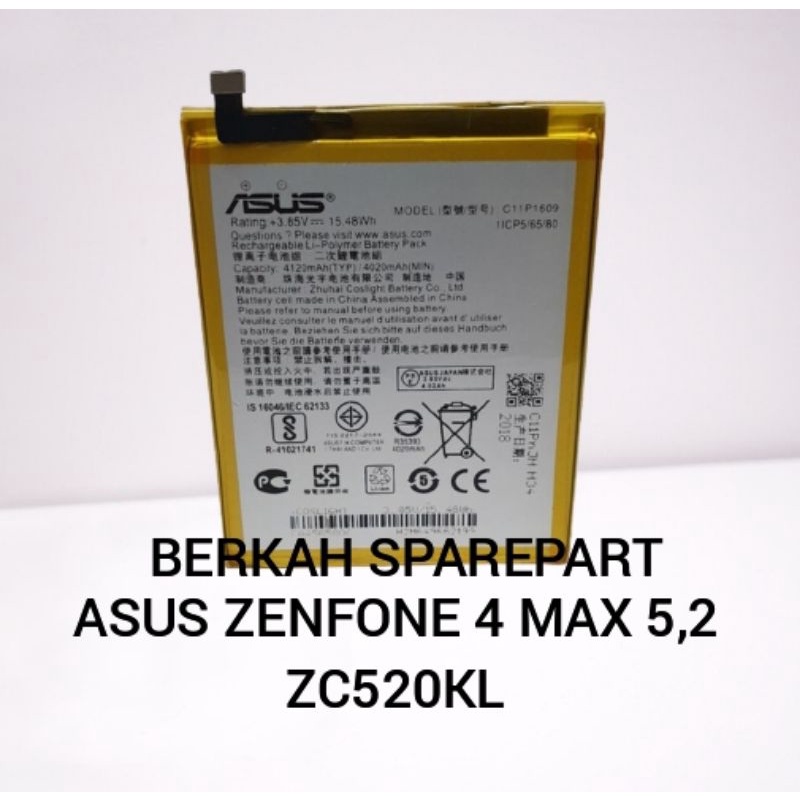 BATTERY BATRE BATRAI BATERAI ASUS ZENFONE 4 MAX ZC520KL C11P1609 ORIGINAL
