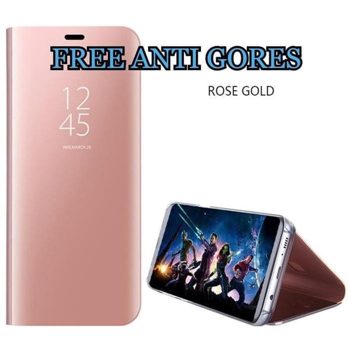 CASING HP SAMSUNG S6 EDGE PLUS S7 EDGE FLIP MIRROR STAND AUTOLOCK