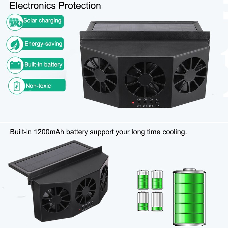 KIPAS ANGIN MOBIL CAR COOLER SOLAR EXHAUST FAN KIPAS ANGIN HEXOS HISAP HAWA PANAS MOBIL