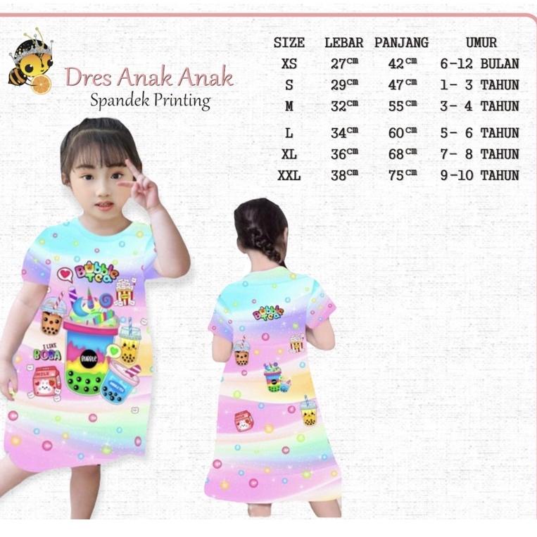 Dress anak perempuan / daster anak perempuan daster printing anak BOBA / baju anak perempuan ‑ SKG.1