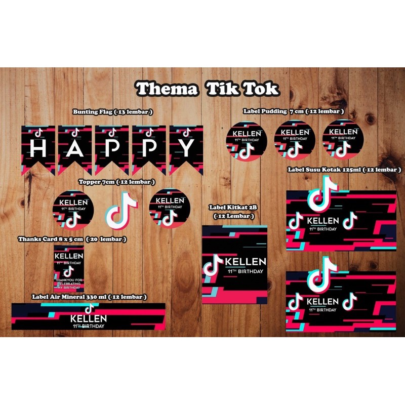 

Paket Printable Dessert Table / Label Ulang Tahun Tik Tok TikTok
