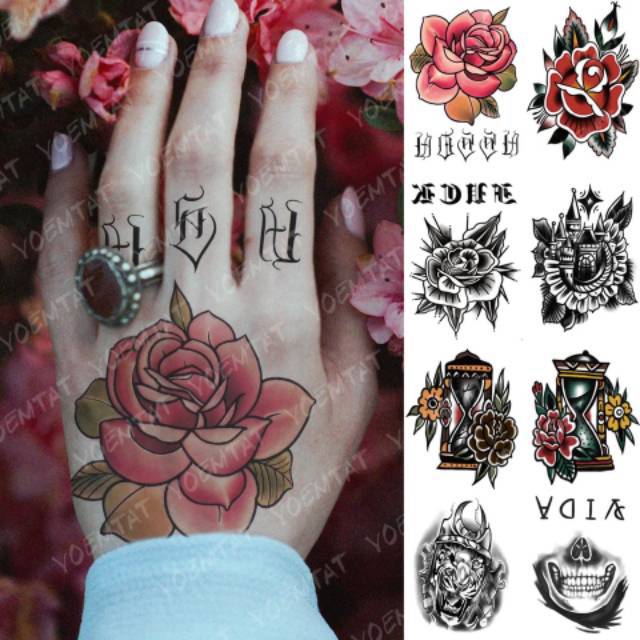 Tatto temporary tangan Rose MODEL HR