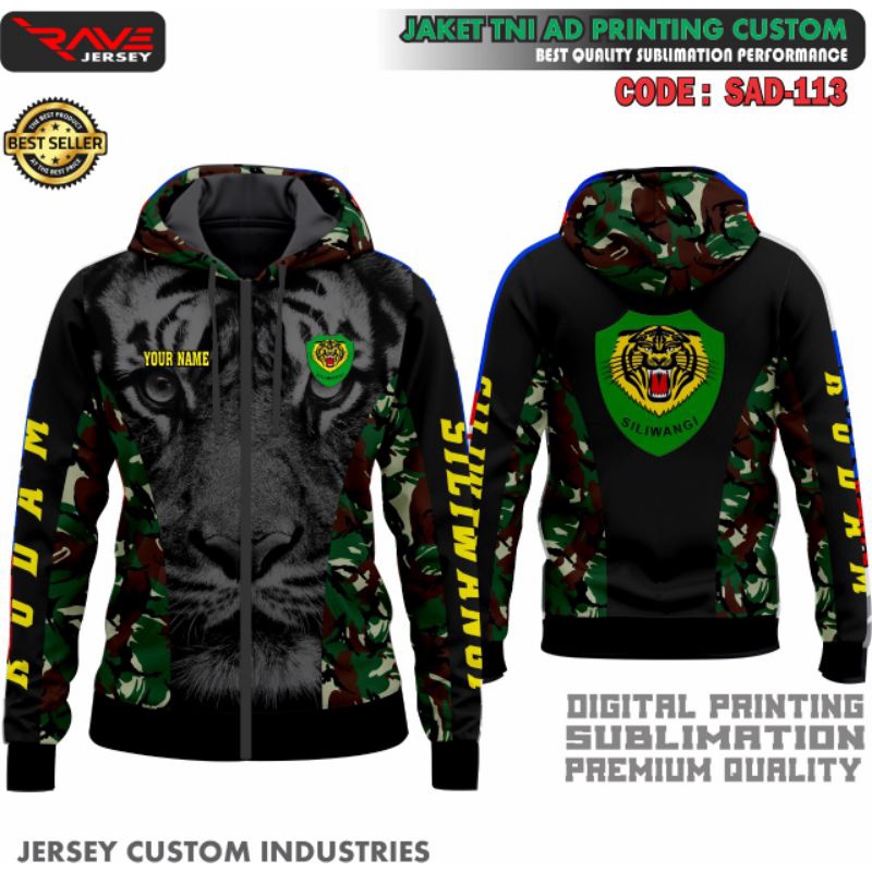 JAKET TNI AD PRINTING CUSTOM