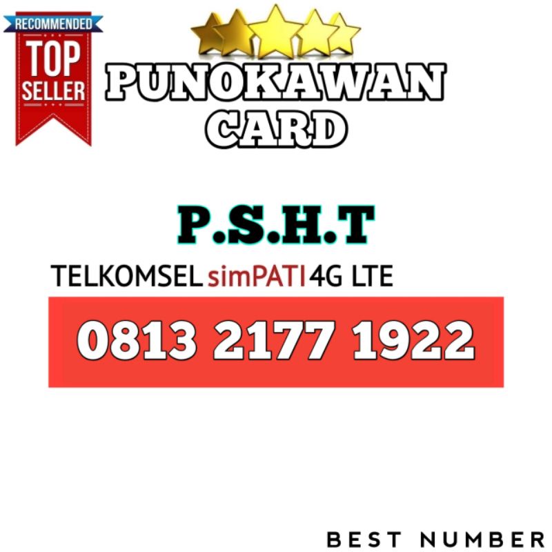 Nomor cantik simPATI ekor tahun 1922 PSHT 0813 2177 1922