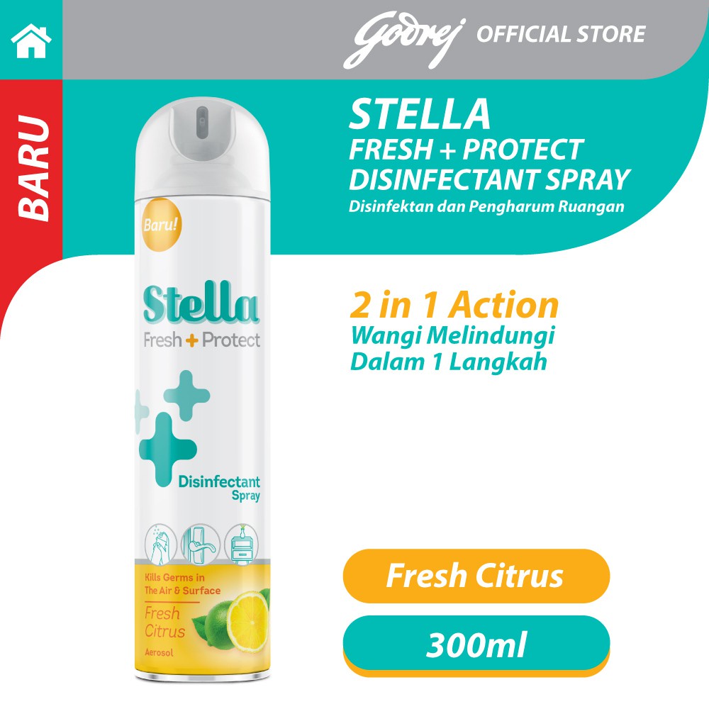 Stella Fresh &amp; Protect Aerosol 300 ml Fresh Floral / Fresh Citrus