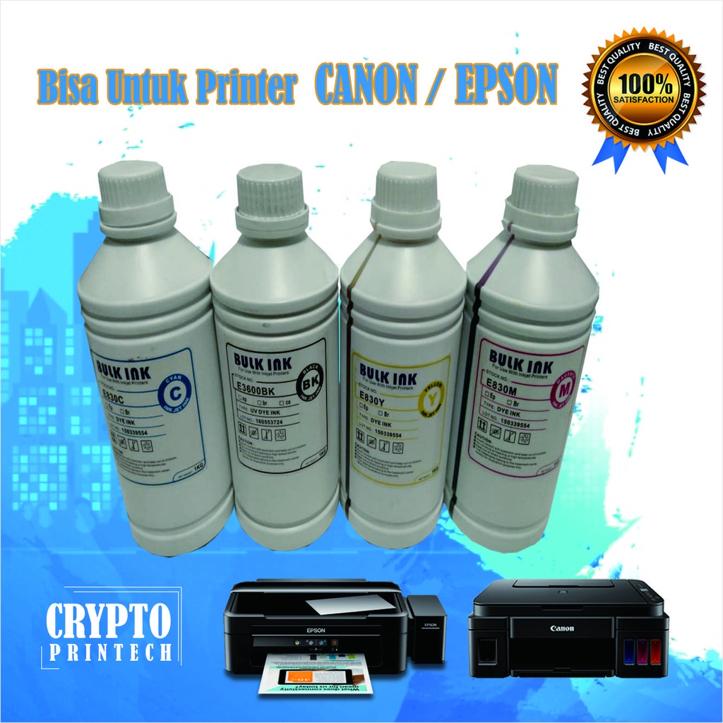 Tinta Dye Bulk Ink For Epson &amp; Canon 1liter CMYK