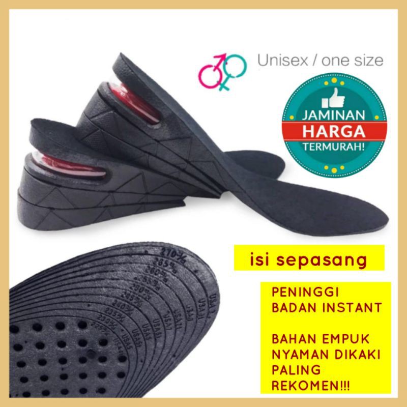 1 Pasang Insole Penambah Tinggi / Sol Sepatu Impor Kualitas Premium