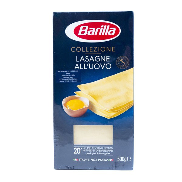 

BARILLA Lasagne All Uovo Pasta - AllUovo Flat Pasta Durum wheat 500gr