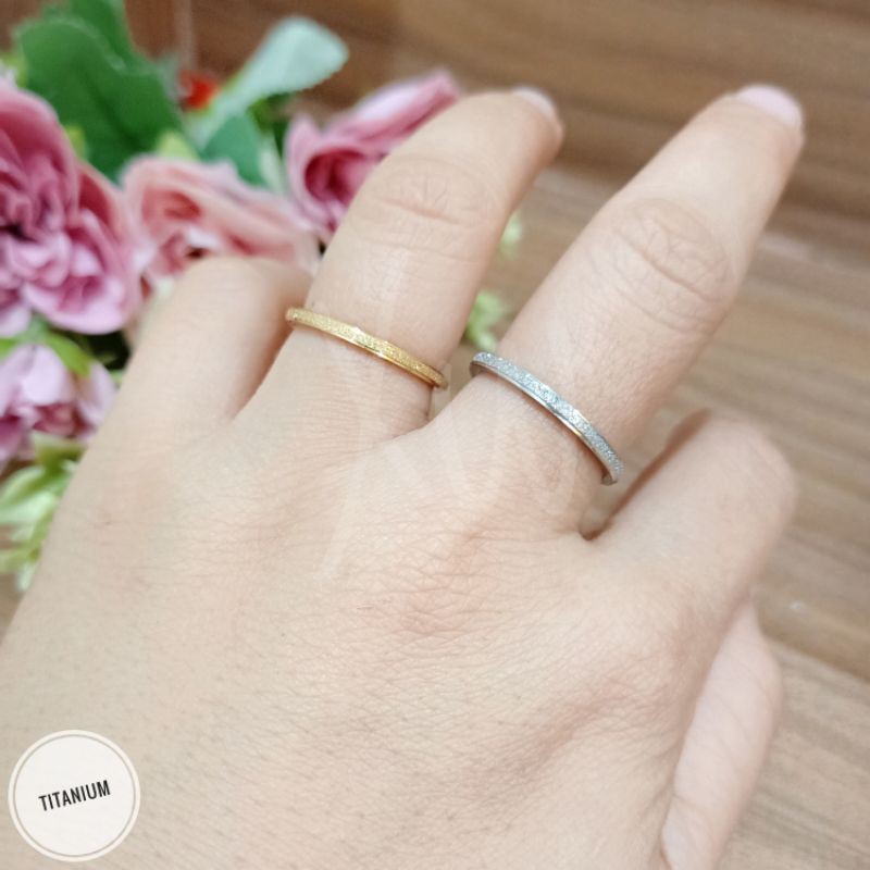 Cincin Titanium Pasir Tipis (size 5-10) CC639