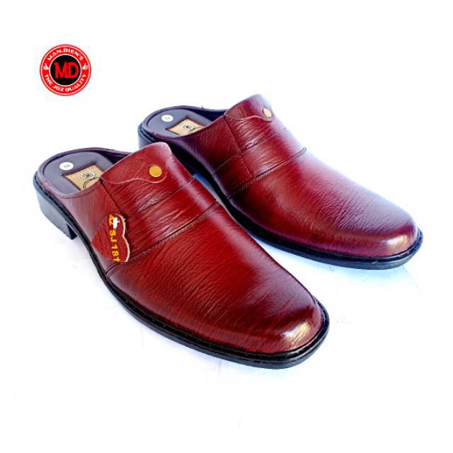 MANDIENS - SJ181 Sepatu Sandal Selop Kulit Sapi Asli Original Medali Export Quality