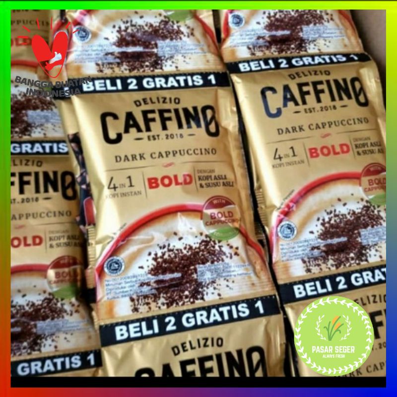 

Kopi Delizio Caffino Bold Dark Cappuccino 1 Renceng Isi 15 Sachet