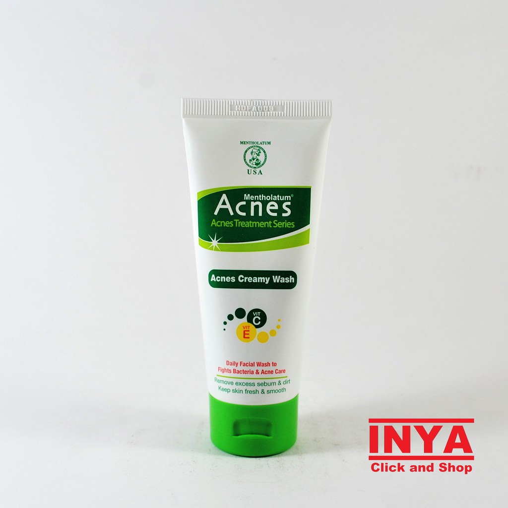 Sabun Muka Cair MENTHOLATUM USA ACNES CREAMY WASH 50gr - ACNES TREATMENT SERIES