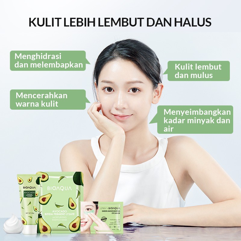 ✨ AKU MURAH ✨ BIOAQUA Avocado Skin Care Set 100g+7.5g*5+25g*5 (@24)