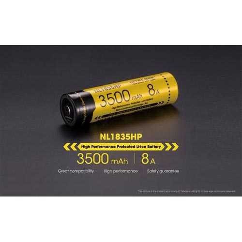NITECORE 18650 Baterai Li-ion High Perform 3500mAh 3.7V 8A - NL1835HP