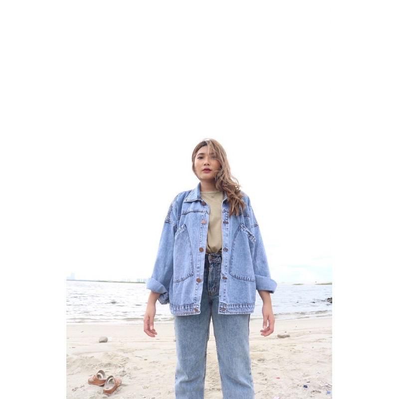 BEFAST - ZFS OOTD Wanita Jacket DIAS / NAYSILA OVERSIZE JACKET / Jaket Denim Terbaru 2022 / Jaket Jumbo / Denim Jaket Trendy / Jaket Denim Kekinian Remaja Ala Style Korean / Jaket Denim Oversize Terlaris