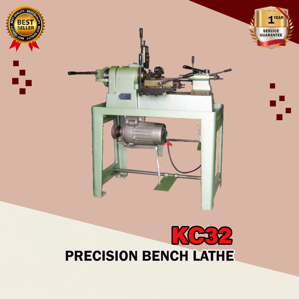 Mesin Bubut Turret Besi Precision Bench Lathe Machine 2Hp AKS - KC32