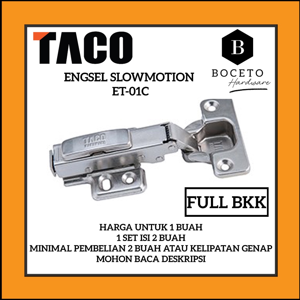 Engsel Sendok TACO / Engsel Lemari Taco ET-01 C / Engsel Full Bungkuk