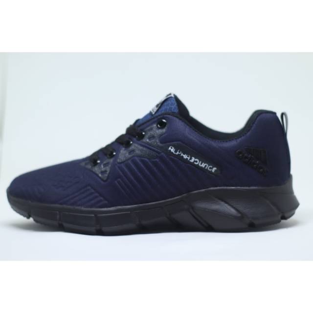  SEPATU  SPORT ADIDAS ALPHABOUNCE NAVY SOL  HITAM Shopee 