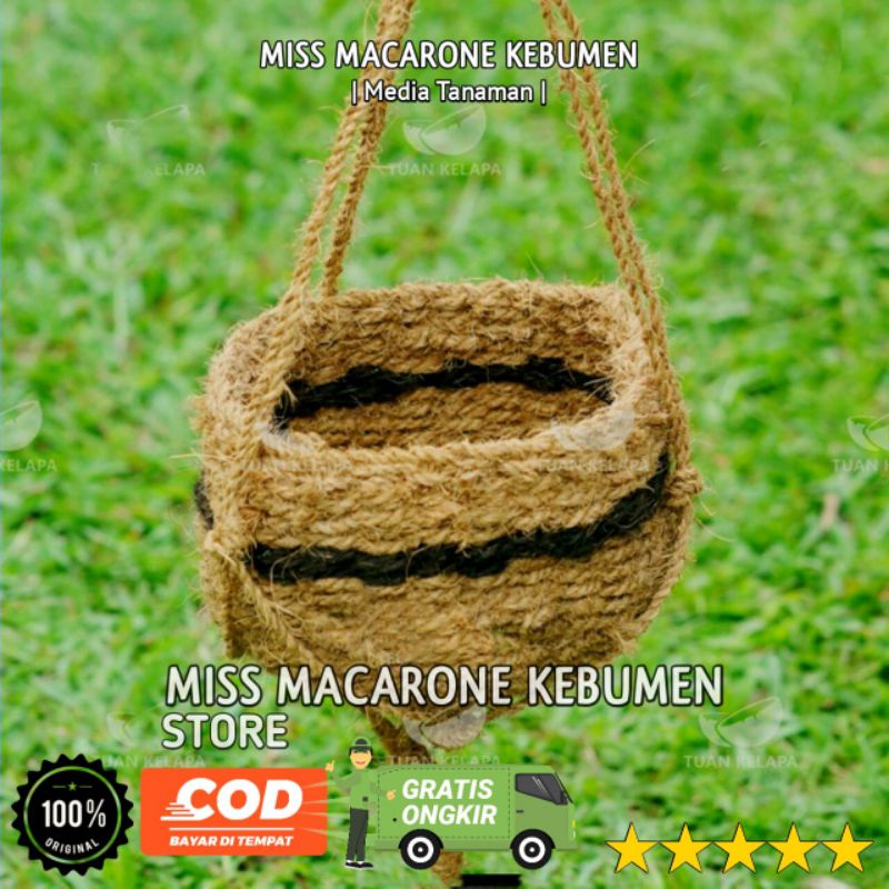 pot sabut kelapa gantung 30cm / pot gantung sabut kelapa besar 30cm