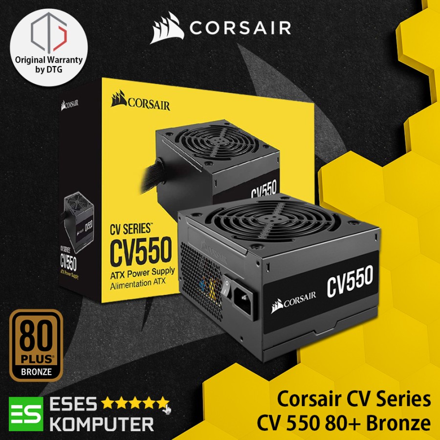 PSU Corsair CV Series CV550 550W CV 550 | 80 Plus Bronze | Flat Cables