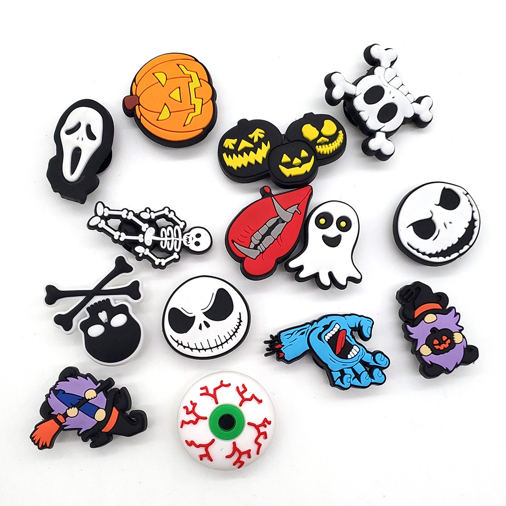 Charms Aksesoris Sepatu Desain Halloween jibbitz crocs Untuk Pria Dan Wanita