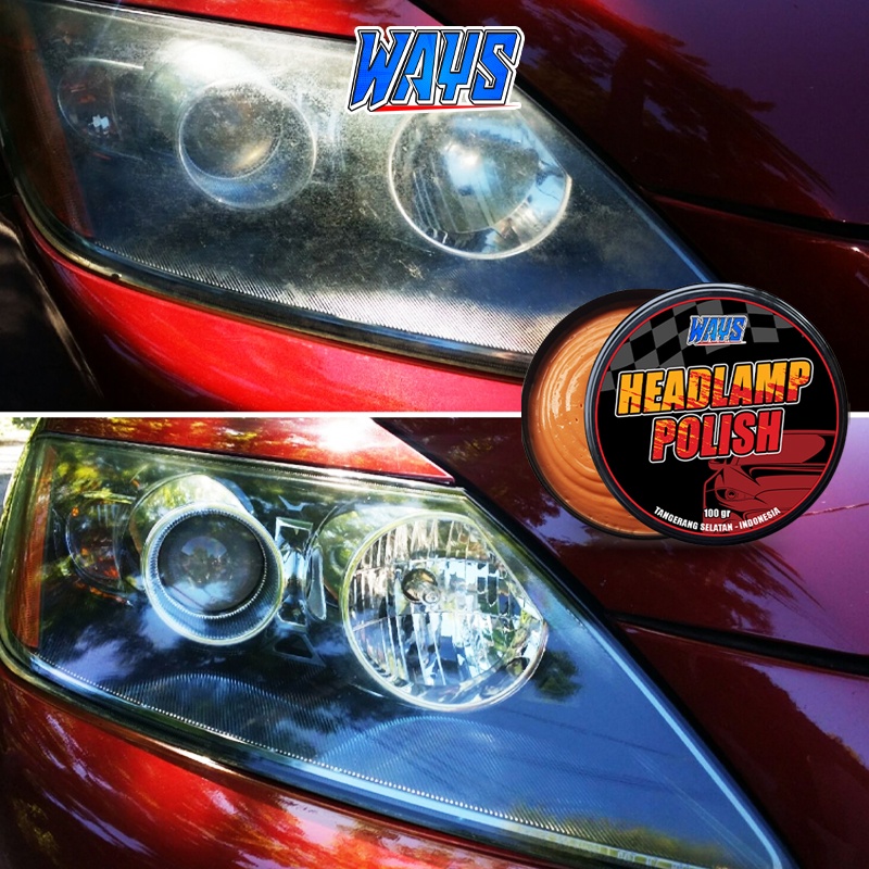 WAYS Headlamp Polish Penghilang Noda Kuning Kaca Mika Lampu Depan Mobil Motor - FREE Applicator