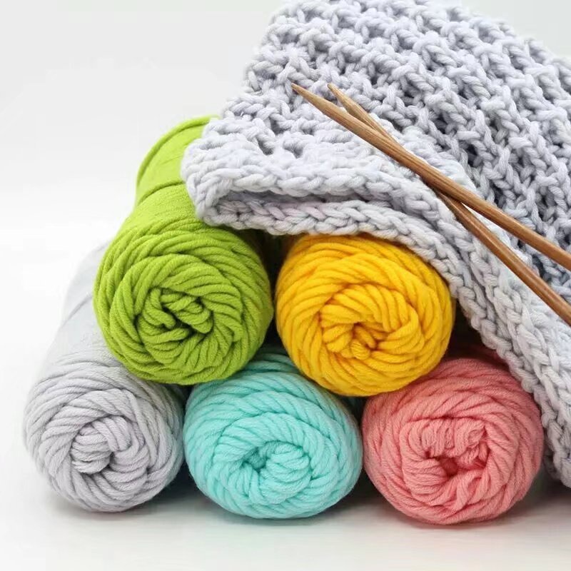 Benang rajut katun impor big ply/Milk Cotton Yarn Wool Yarn 8 ply Thread for Knitting Scarf Wool Handmade DIY 100 g