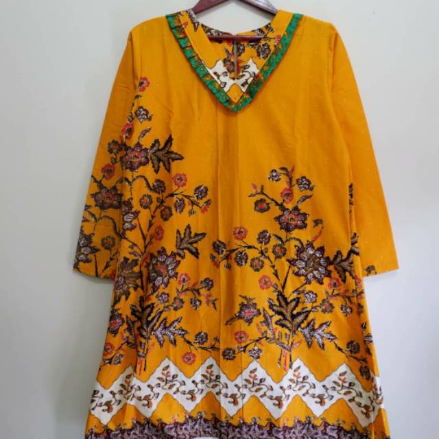 Dress batik wanita, Batik Madura Kuning, Batik Kalimataya, Kalimatayashop, Bisa COD