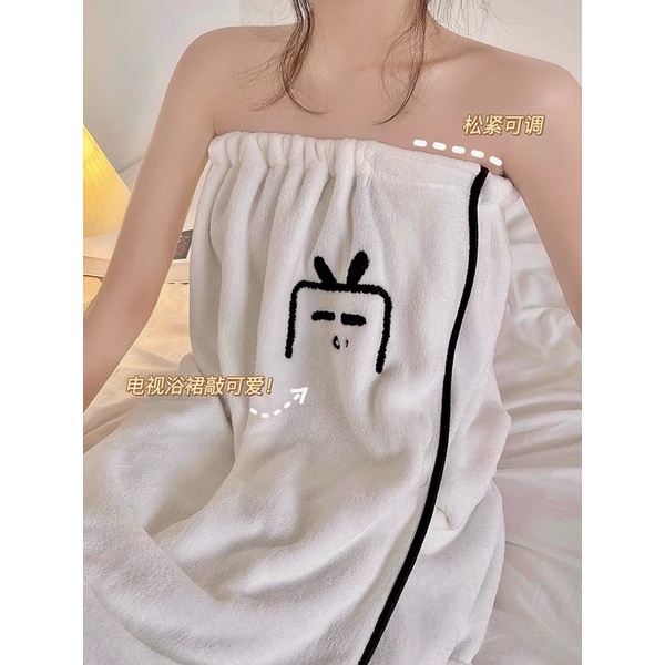 TV 2 IN 1 KIMONO + HAIR TOWEL PREMIUM / HANDUK MANDI / KIMONO LEMBUT WANITA/ KIMONO IMPORT SET