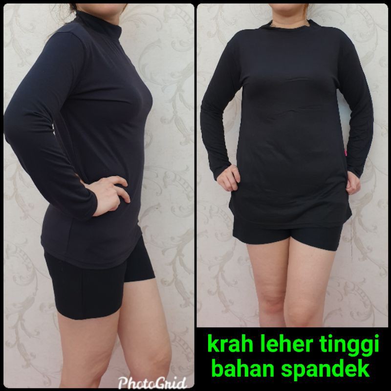 spandek krah leher tinggi M.L.XL.XXL.tgn panjang dewasa