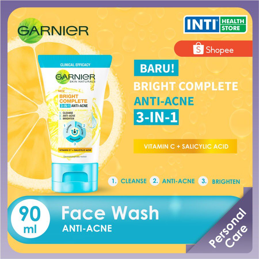 Garnier | Bright Complete Anti-Acne 3 In 1 Foam | 90 ml