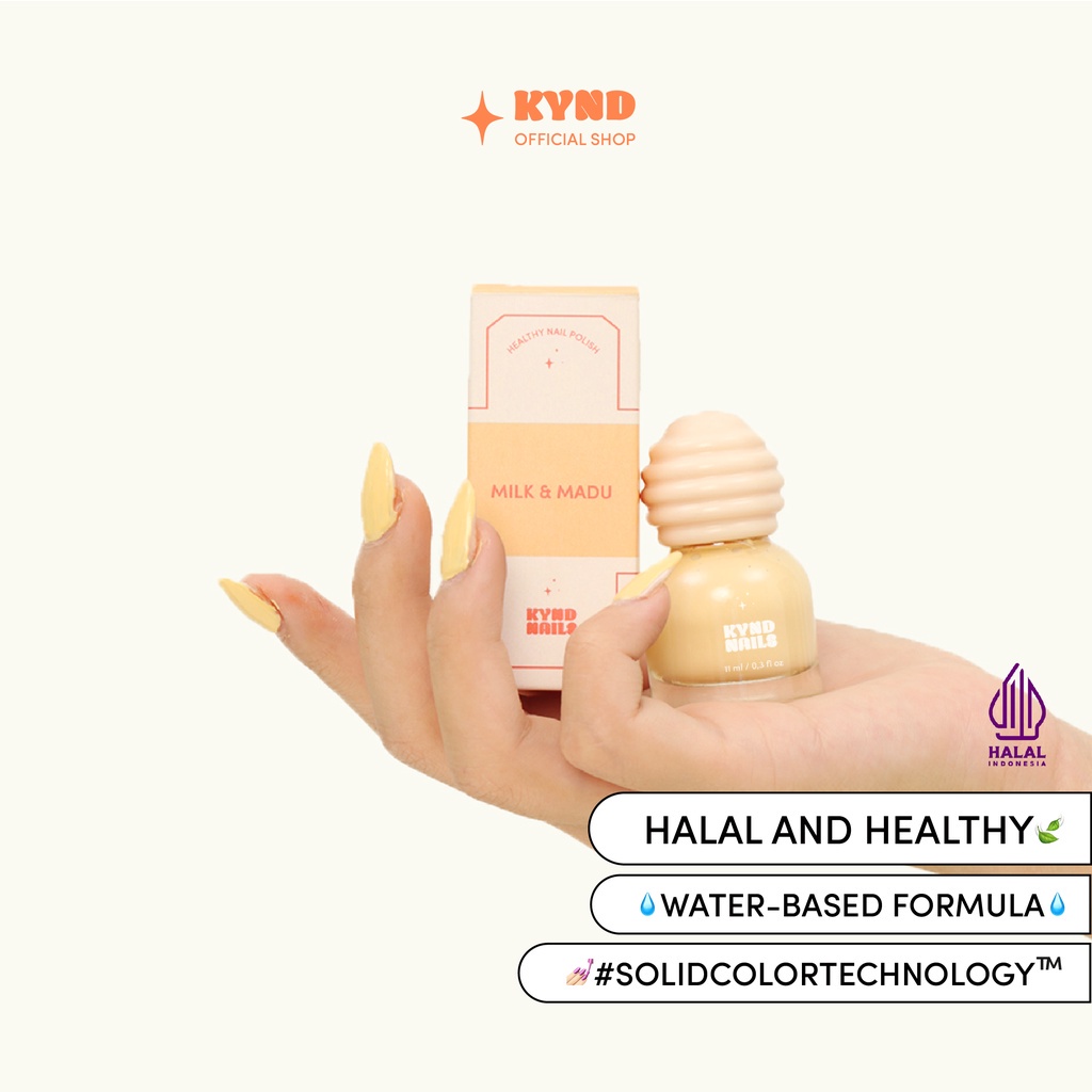 KYND BEAUTY Milk &amp; Madu Creamy Paint | Waterbased Healthy Halal Peel-Off Nail Polish  ORI 100%  Isi : 11ml