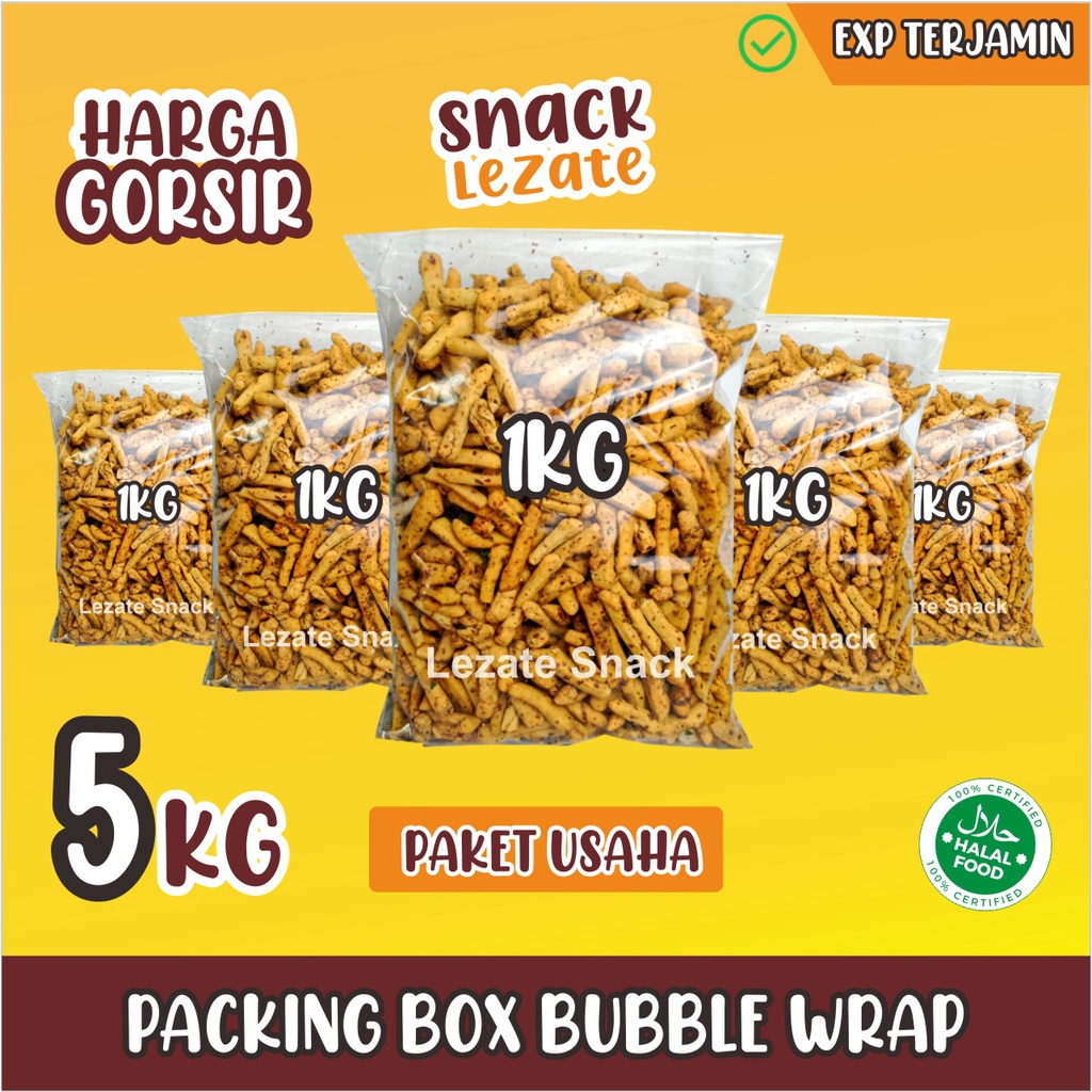 

Paket Usaha Basreng Stik 5KG (1kg x 5pcs) Basreng Daun Jeruk / Basreng Kiloan Pedas Daun Jeruk Basreng Bandung Murah