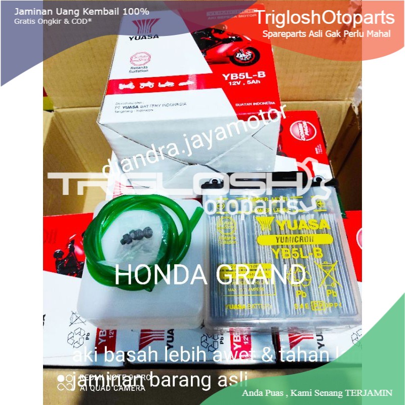 MURAH aki basah  yuasa honda grand honda astrea legenda jaminan barang asli