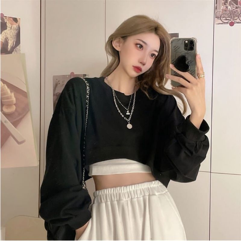 Sweater Crop Wanita | LADY SWEATER | EXTRA CROOPE SWEATER | Sweater Korean Style
