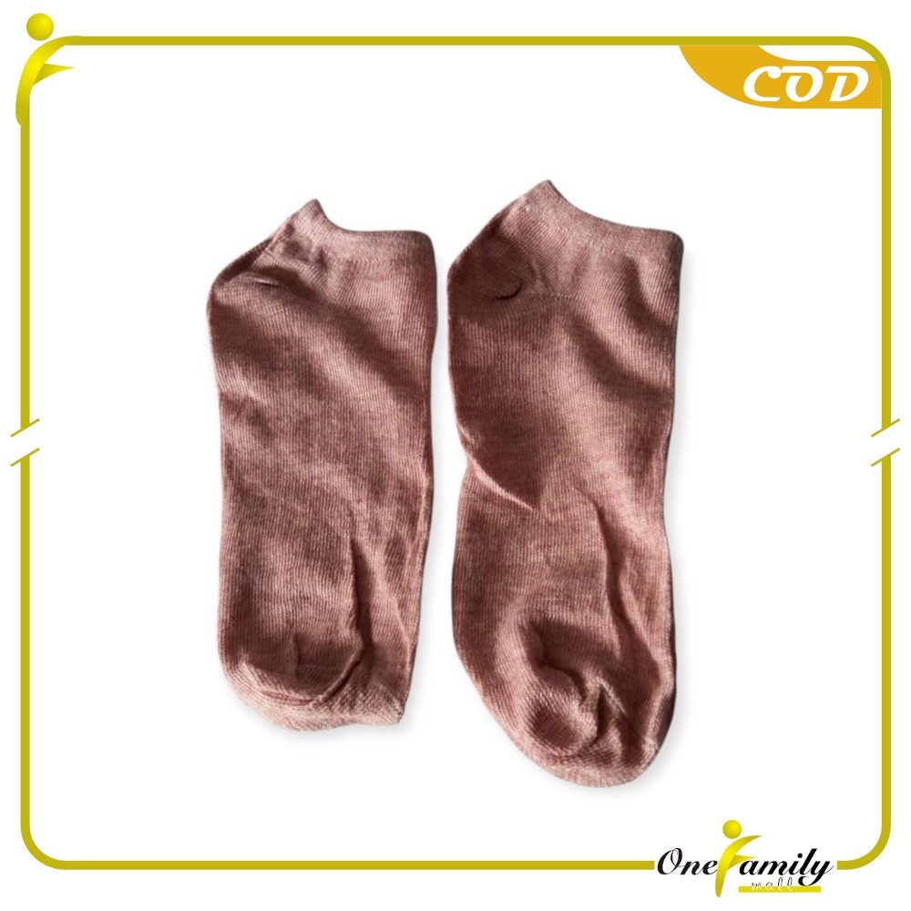 ONE-P59 Kaos Kaki Semata Kaki Polos / Kaus Kaki Wanita / Kaos Kaki Ankle Dewasa / Short Socks Import-COKLATMUDA