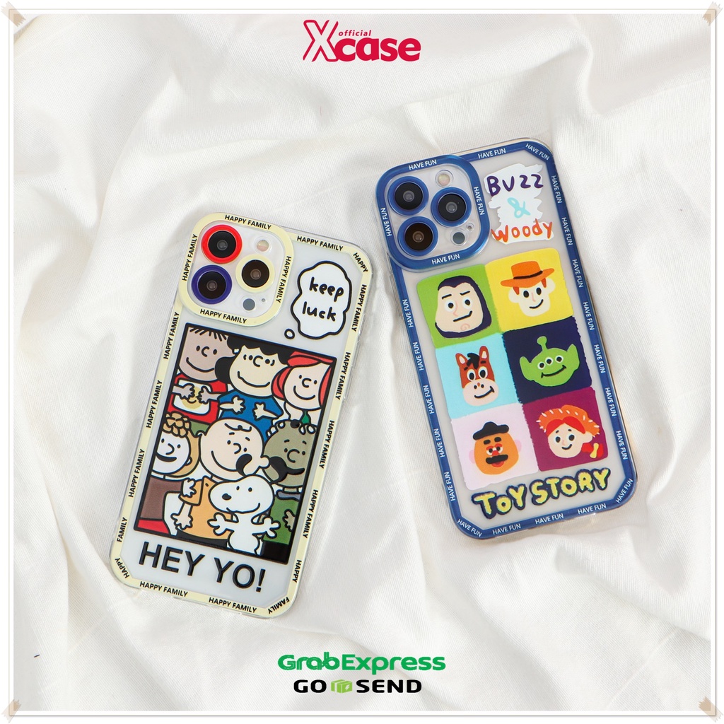 Soft Case Cartoon Snoopy and Toy Story Full Lens Cover iPhone iPhone 7 8 SE 7+ 8+ X XR XS 11 12 13 MINI PRO MAX