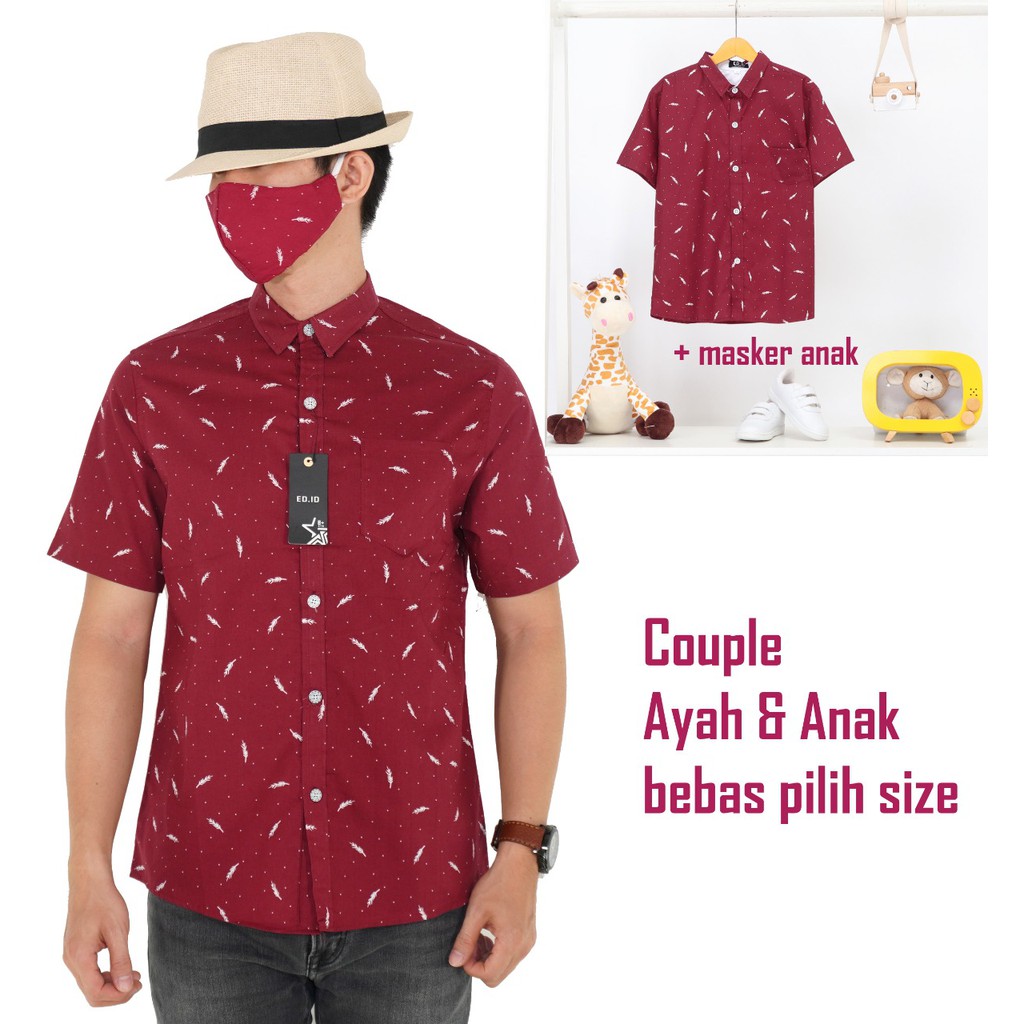 Amspro Couple ayah dan anak lai-laki couple kondangan Couple keluarga  55Kobe Maroon