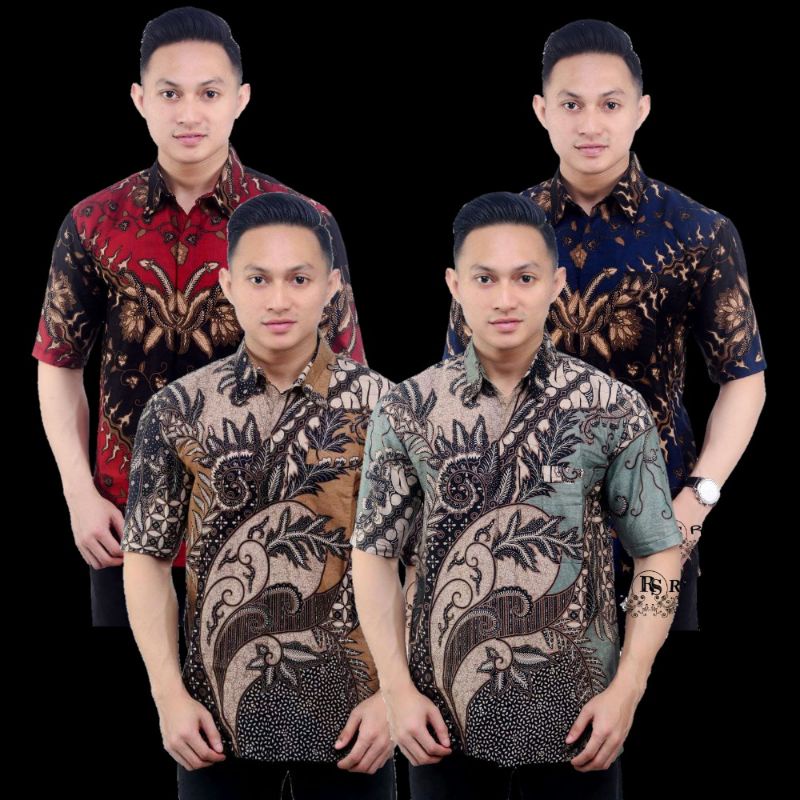 Hem Batik Pria Pendek Lawasan Sogan/Pari Sulur/Parang Black/Merak Papua Ori by Batiek