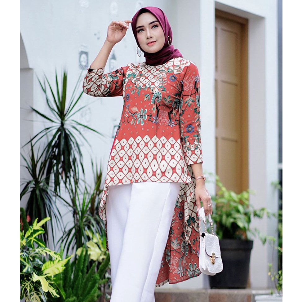 JO & NIC ALMA Atasan Tunik Batik Wanita - Atasan Hijab, Batik Kantor