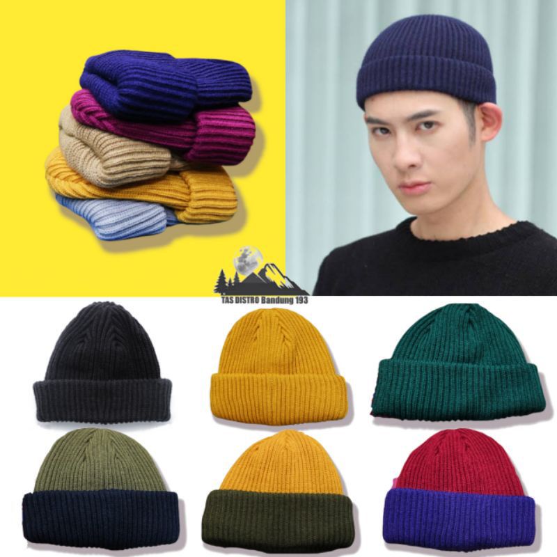 TERLARIS Topi Kupluk Rajut Beanie Hat Short Pria Wanita Dewasa Premium