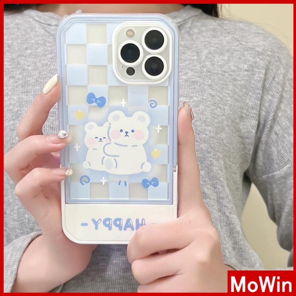 iPhone Case Acrylic Invisible Folding Stand Silicone Soft Case Shockproof Camera Cover Rabbit Cute Cartoon Compatible For iPhone 11 Pro Max 13 Pro Max 12 Pro Max 7Plus xr XS Max