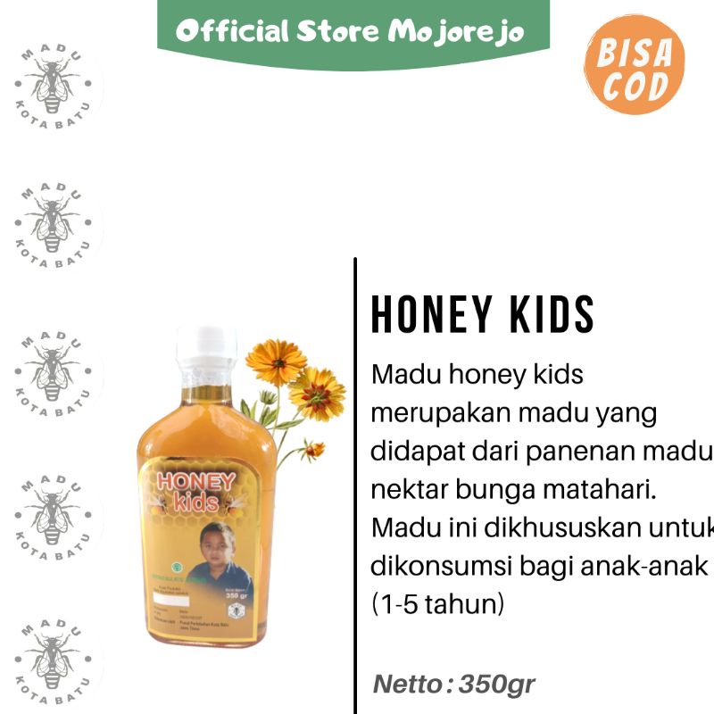 

Madu Anak Honey Kids Netto 350gr Botol kaca (Madu Kota Batu)