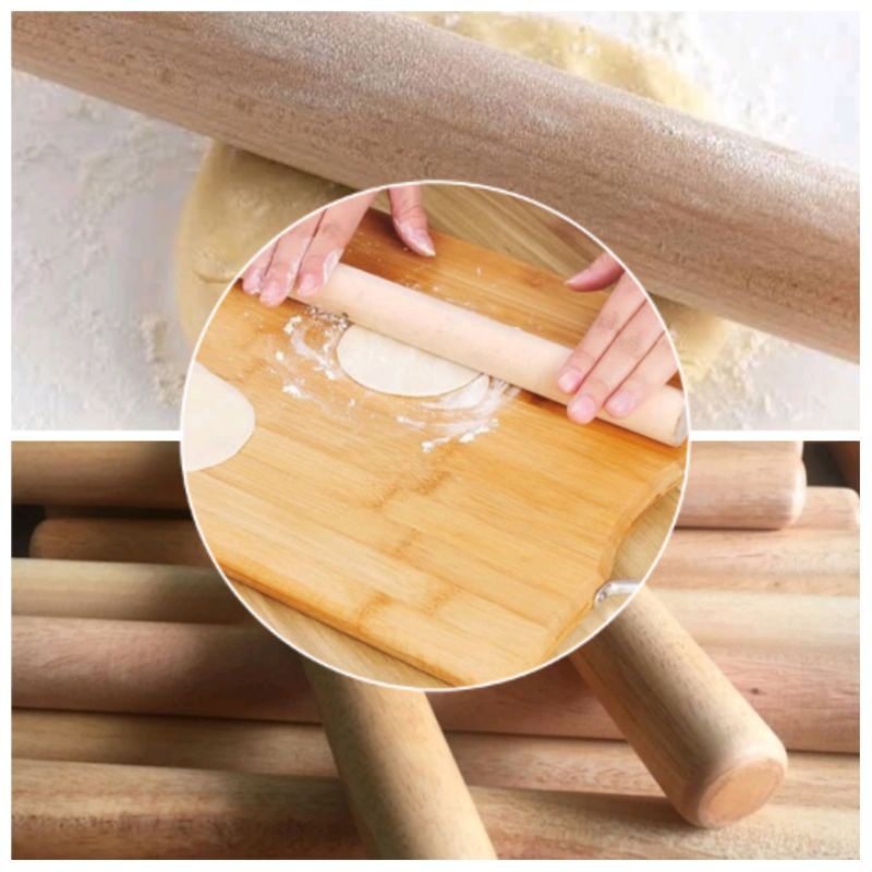 rolling pin kayu panjang 30cm / roll pin adonan /rollan mini / alat penggilas