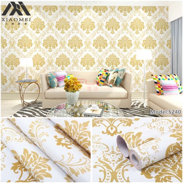 Wallpaper Dinding / Wallpaper Sticker BATIK GOLD